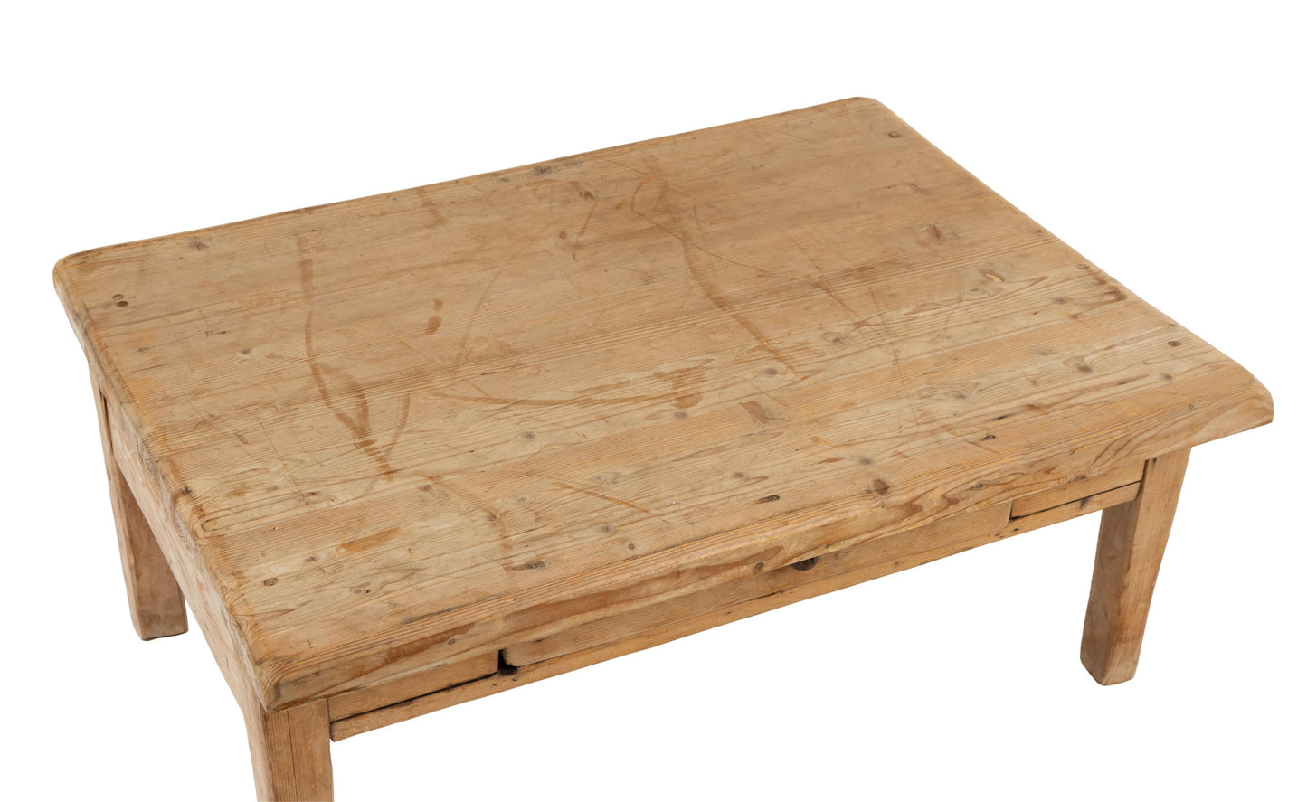 Rustic and solid Vintage French Pine coffee table from Provence