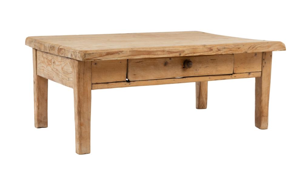 Rustic and solid Vintage French Pine coffee table from Provence