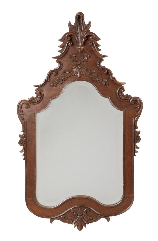 Ornate hand carved timber Framed Mirror from France -  cracked mirror