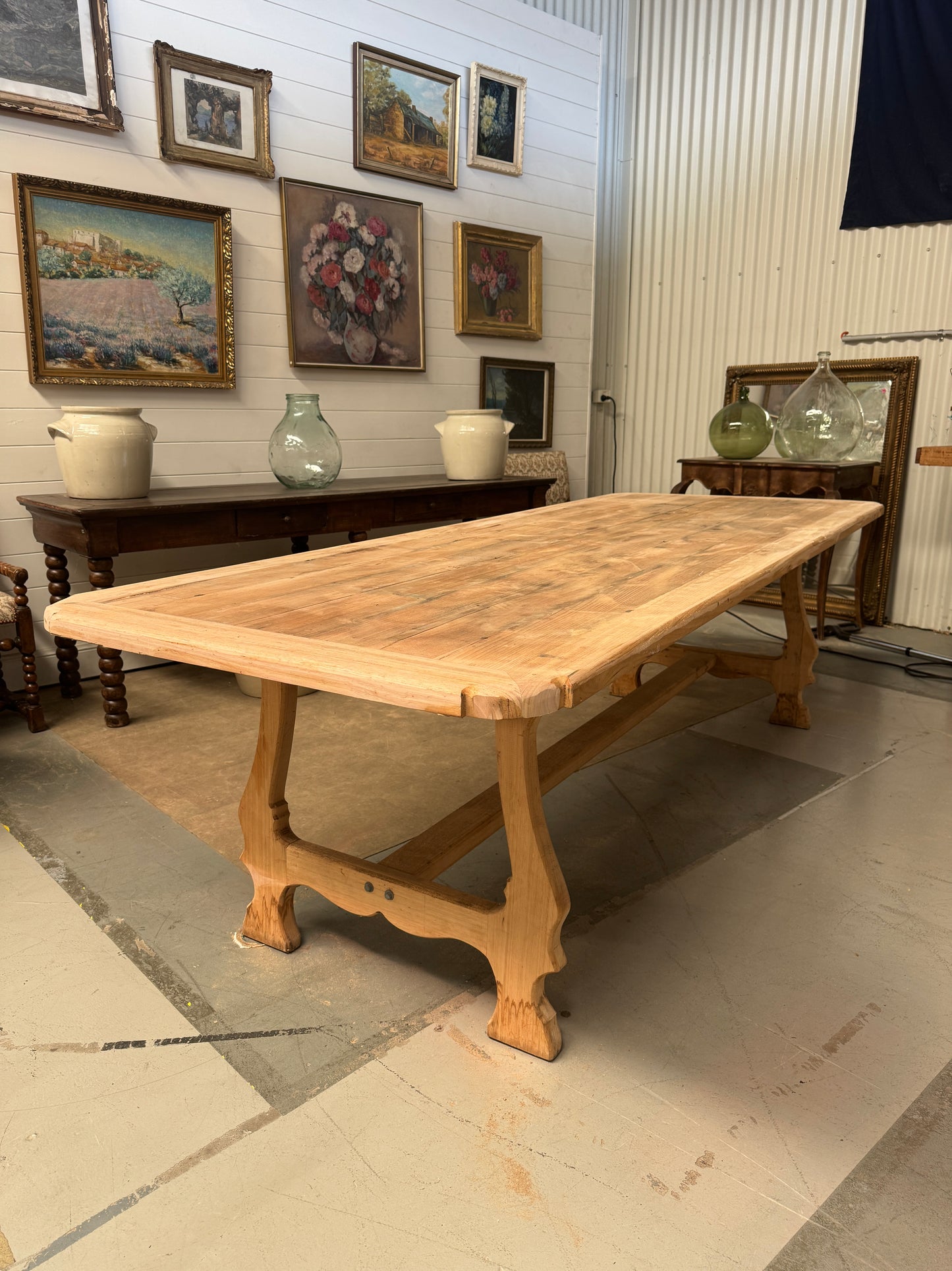 Vintage Spanish mission style table in a baltic pine