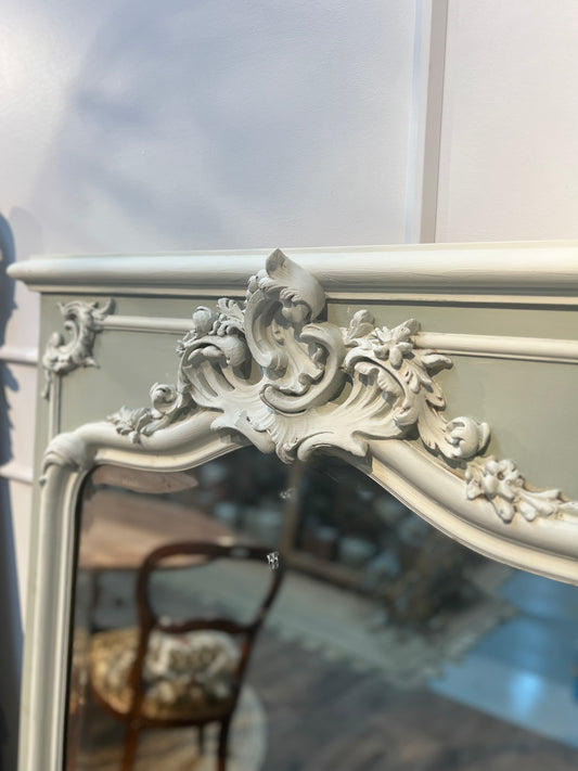 An exceptional Antique 19th Century French painted "Trumeau" mirror from a grand estate in Provence