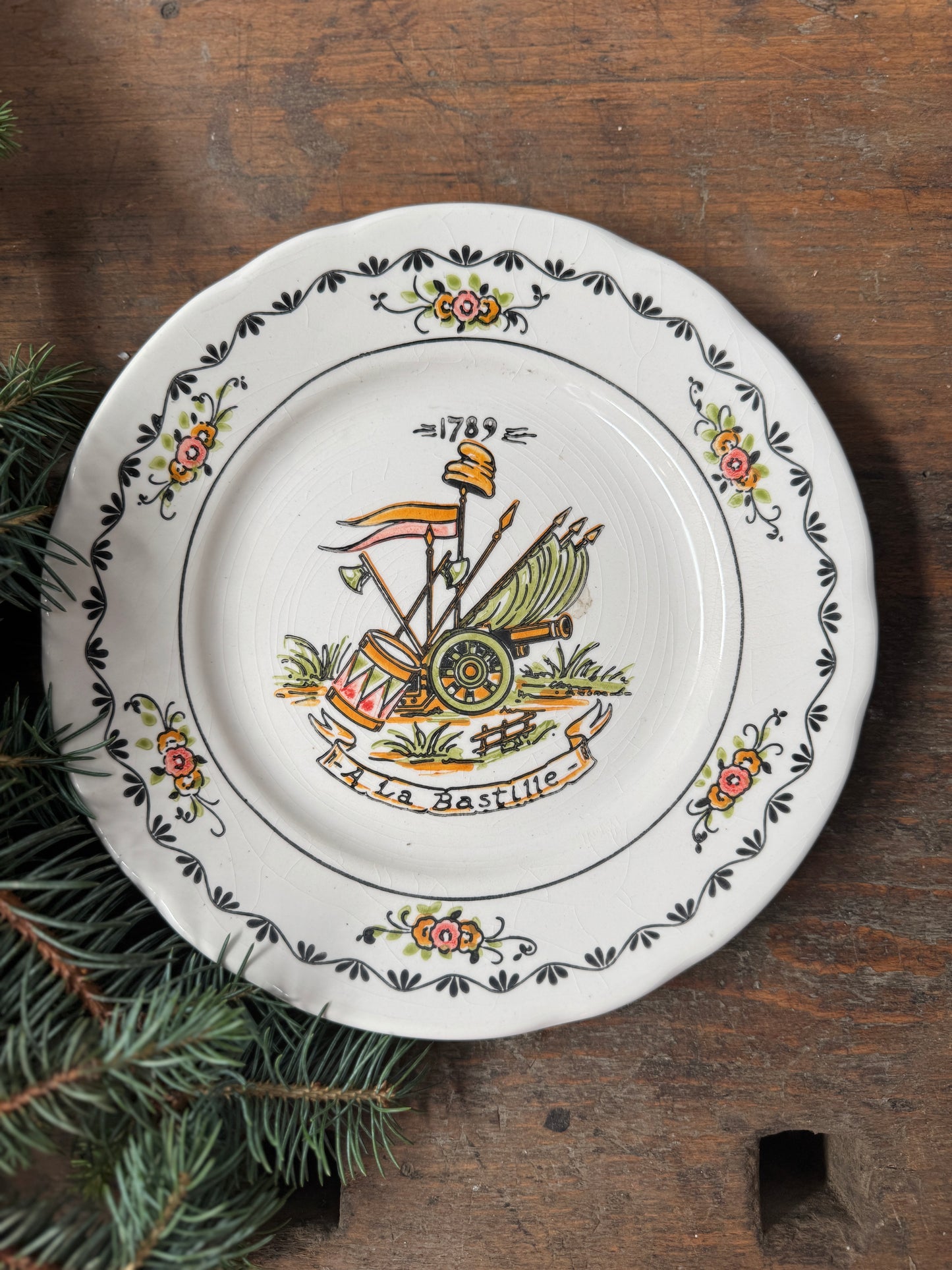 Elegant Antique French Plate in Holiday Gift Box – Perfect Christmas Present