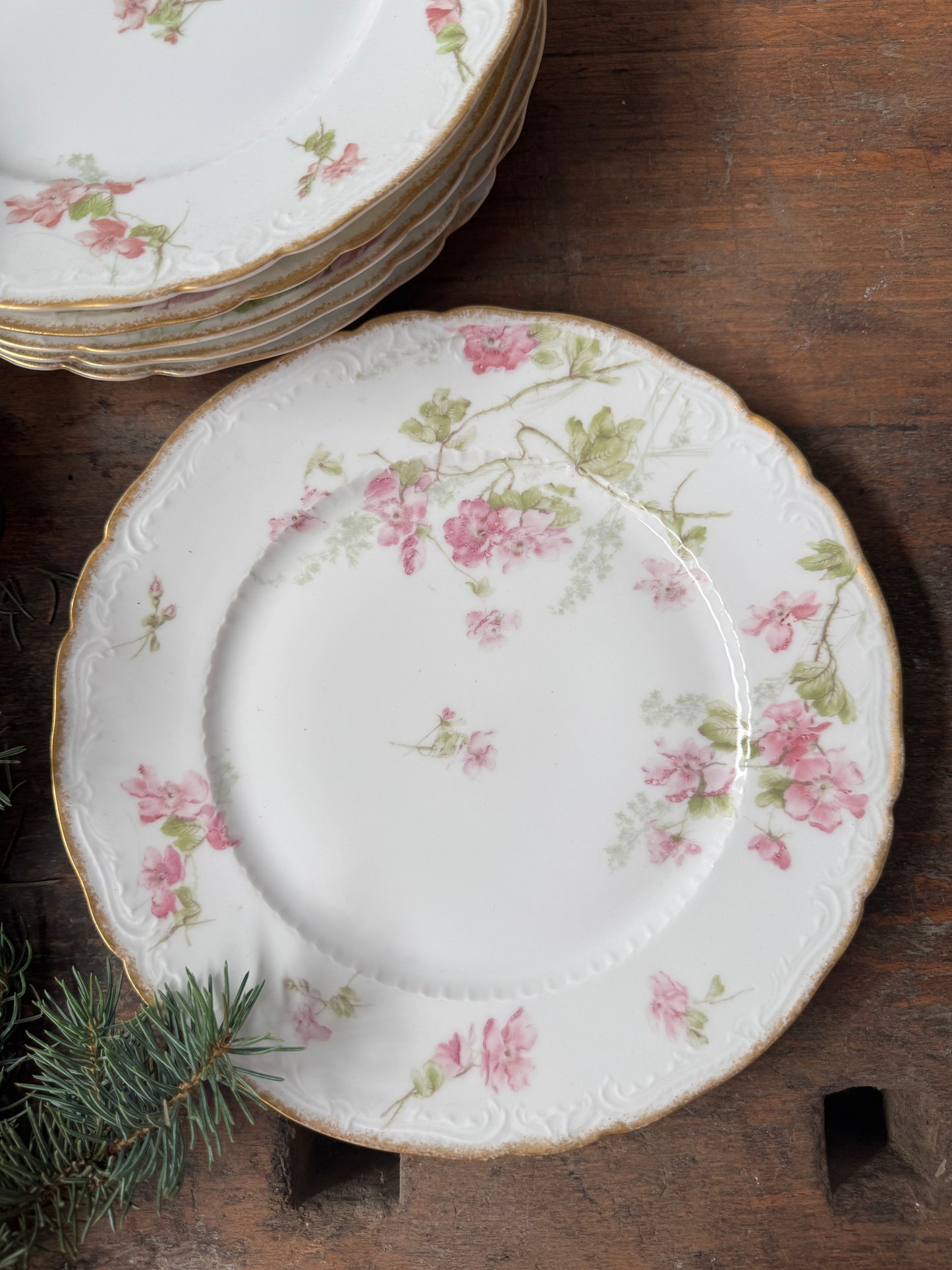 Set Of Elegant Antique French Plates in Holiday Gift Box – Perfect Christmas Present