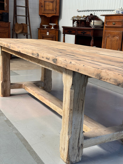 Beautiful Solid Oak Farmhouse Table from the French Alps