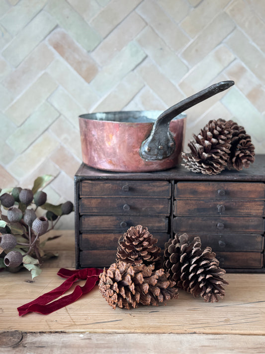 Antique French Copper saucepan from The French Alps in Holiday Gift Box – Perfect Christmas Present