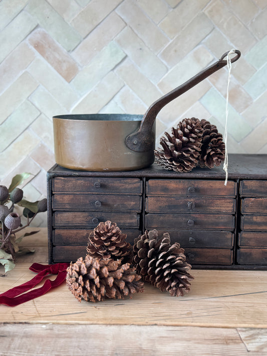 Antique French Copper saucepan from The French Alps in Holiday Gift Box – Perfect Christmas Present