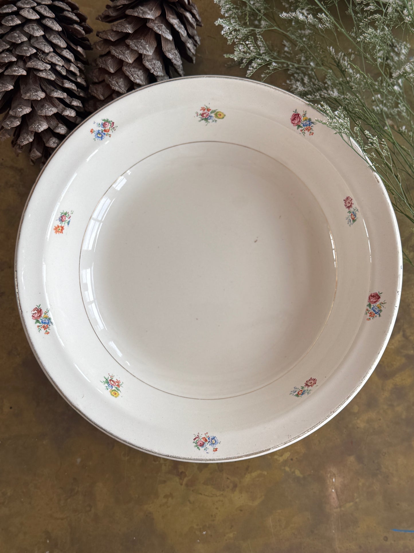 Elegant Antique French Salad Bowl in Holiday Gift Box – Perfect Christmas Present