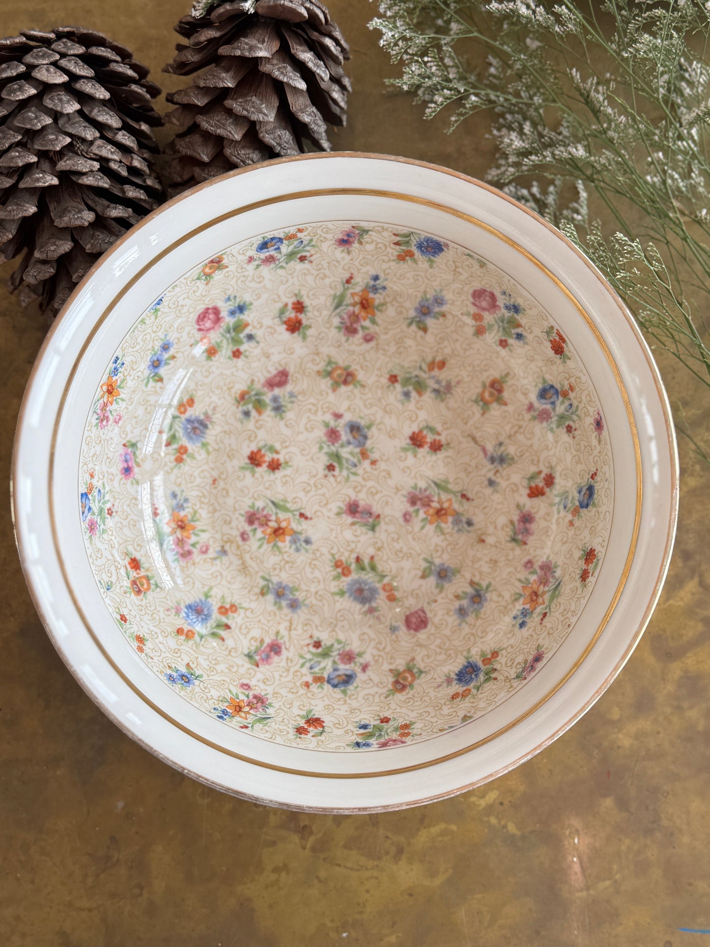 Elegant Antique French Bowl in Holiday Gift Box – Perfect Christmas Present