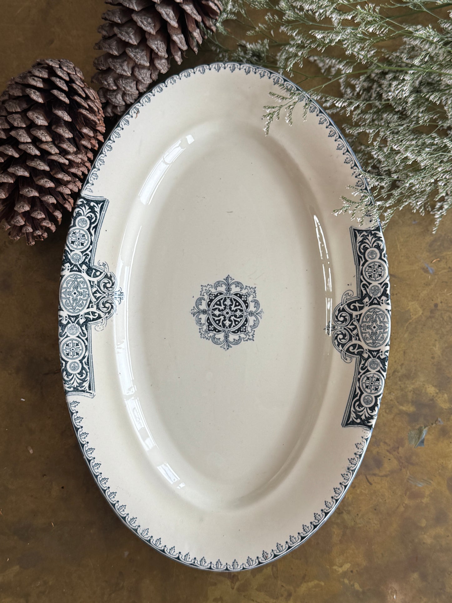 Elegant Antique French Platter in Holiday Gift Box – Perfect Christmas Present