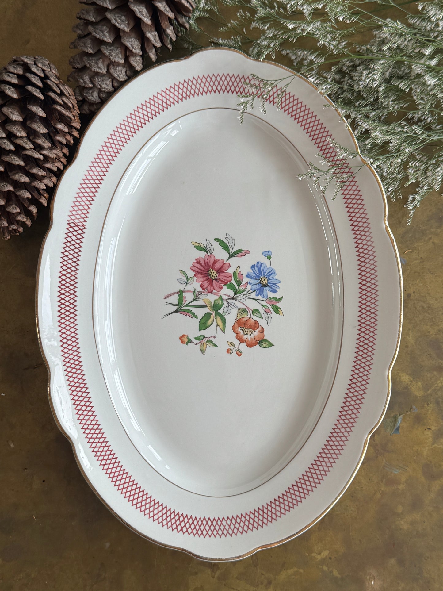 Elegant Antique French Platter in Holiday Gift Box – Perfect Christmas Present