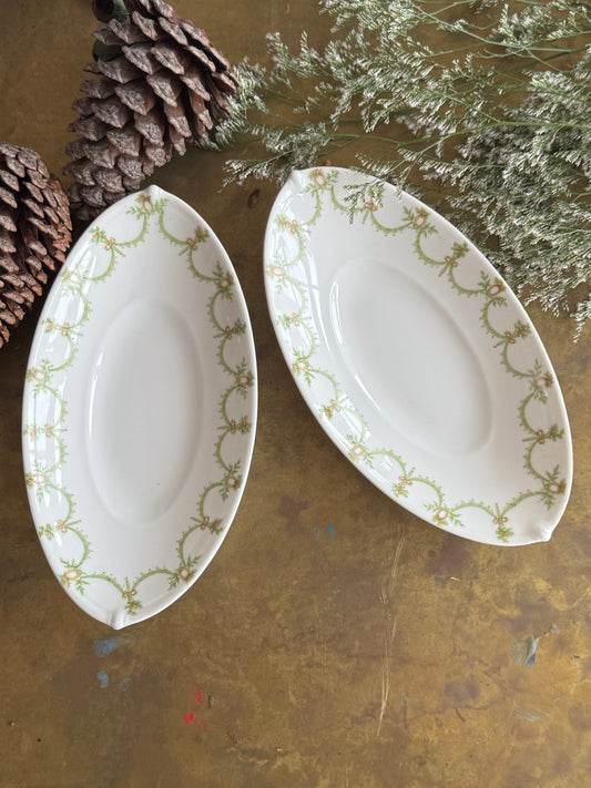 Set of Antique French oval dishes in Holiday Gift Box – Perfect Christmas Present