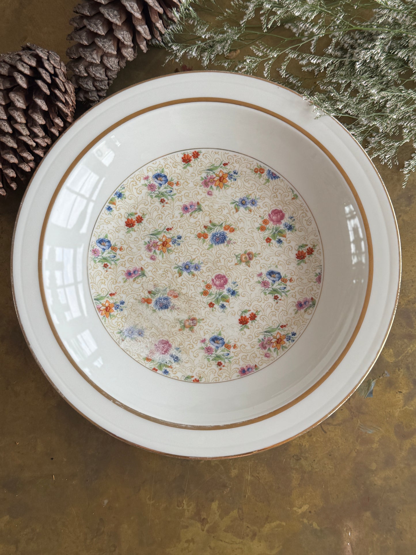 Elegant Antique French Bowl in Holiday Gift Box – Perfect Christmas Present