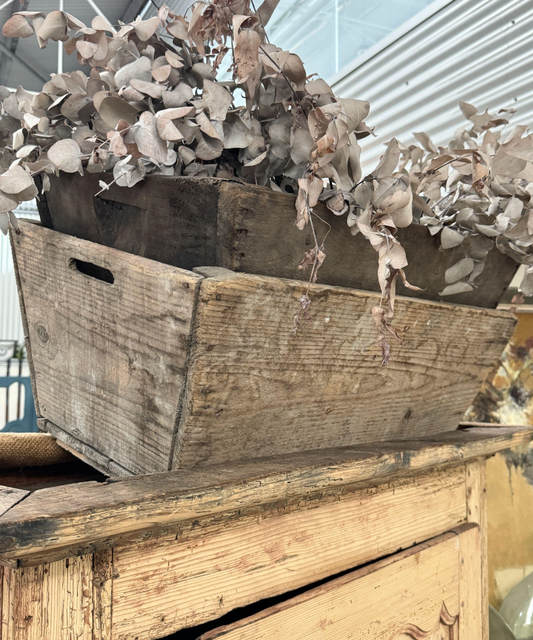 Pair of vintage French timber harvest crates, from Provence