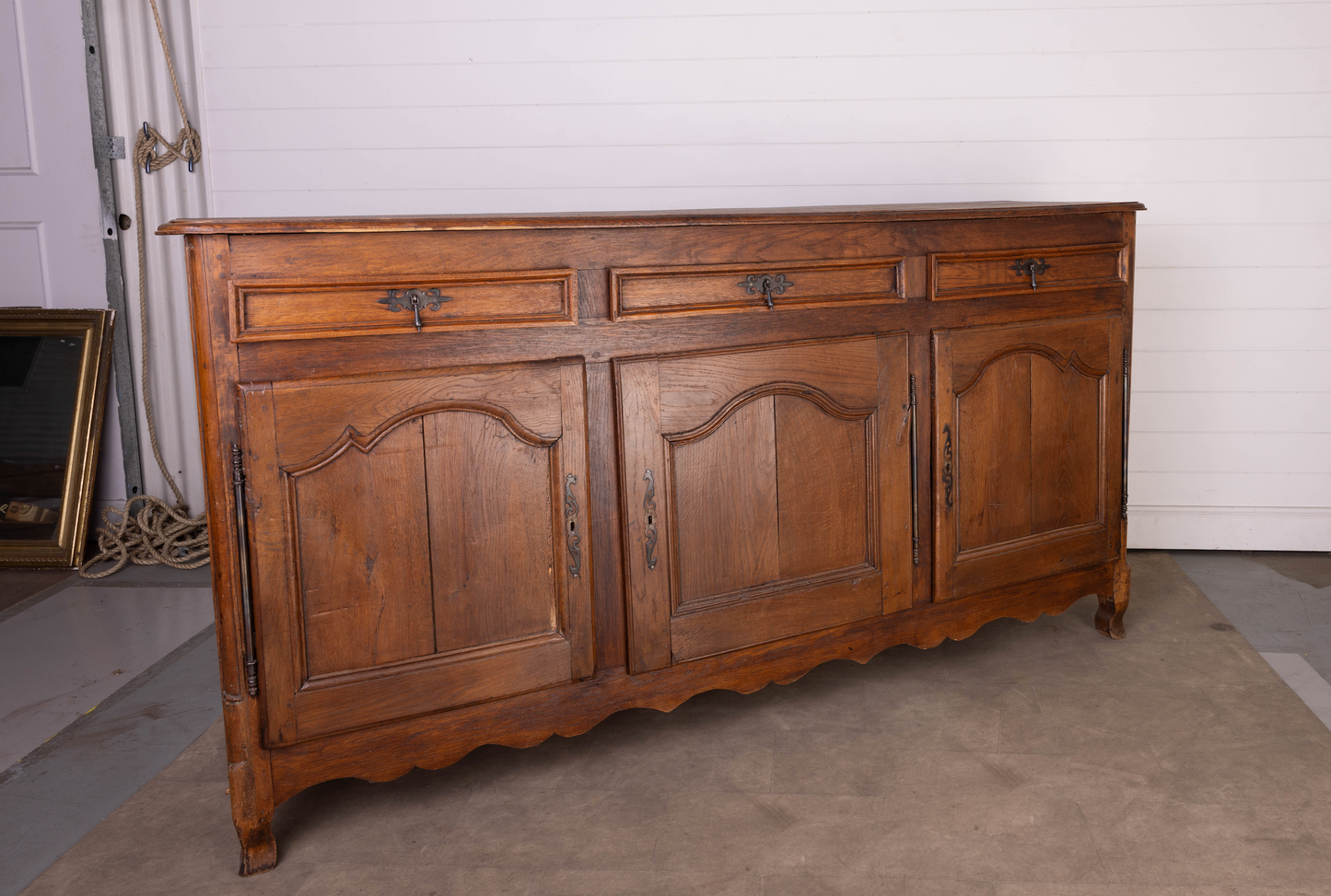Antique French Oversized Walnut Sideboard from Provence