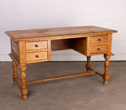 Antique French oak writers desk with 4 drawers from Provence