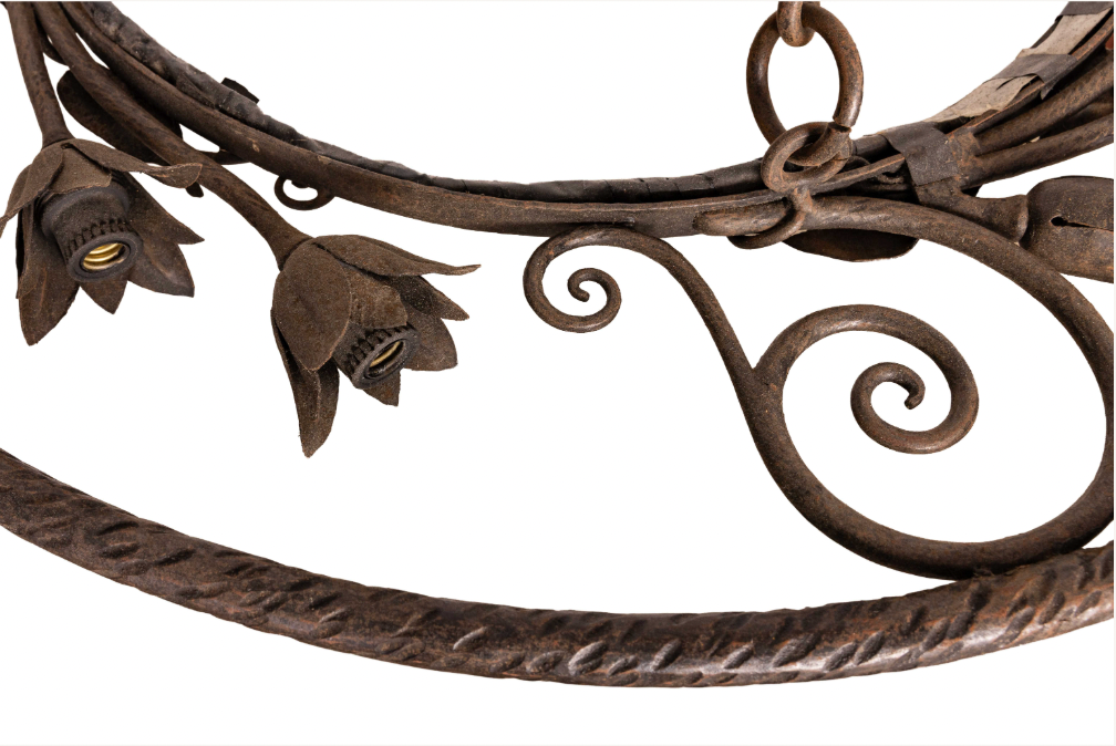 Vintage French wrought iron light from the French Alps