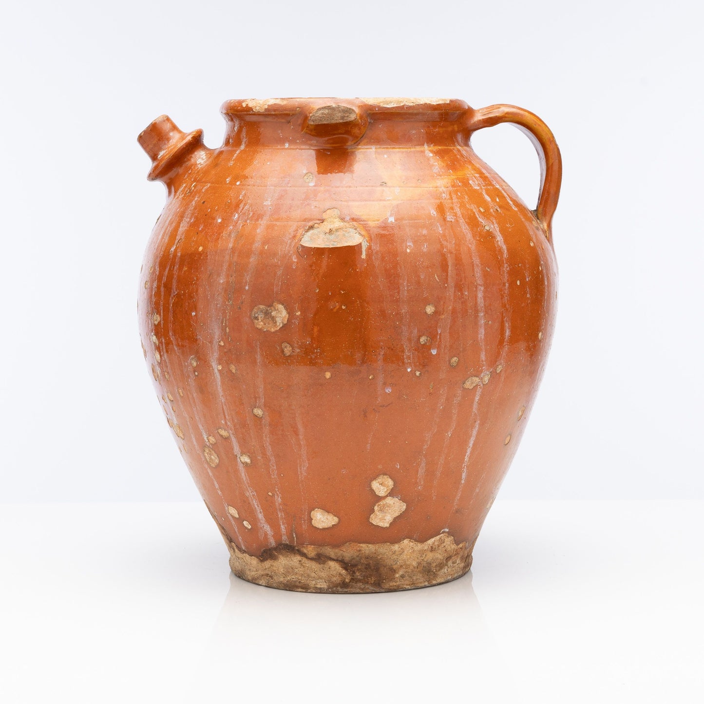 19th C. Glazed Nut Oil Jar from Provence