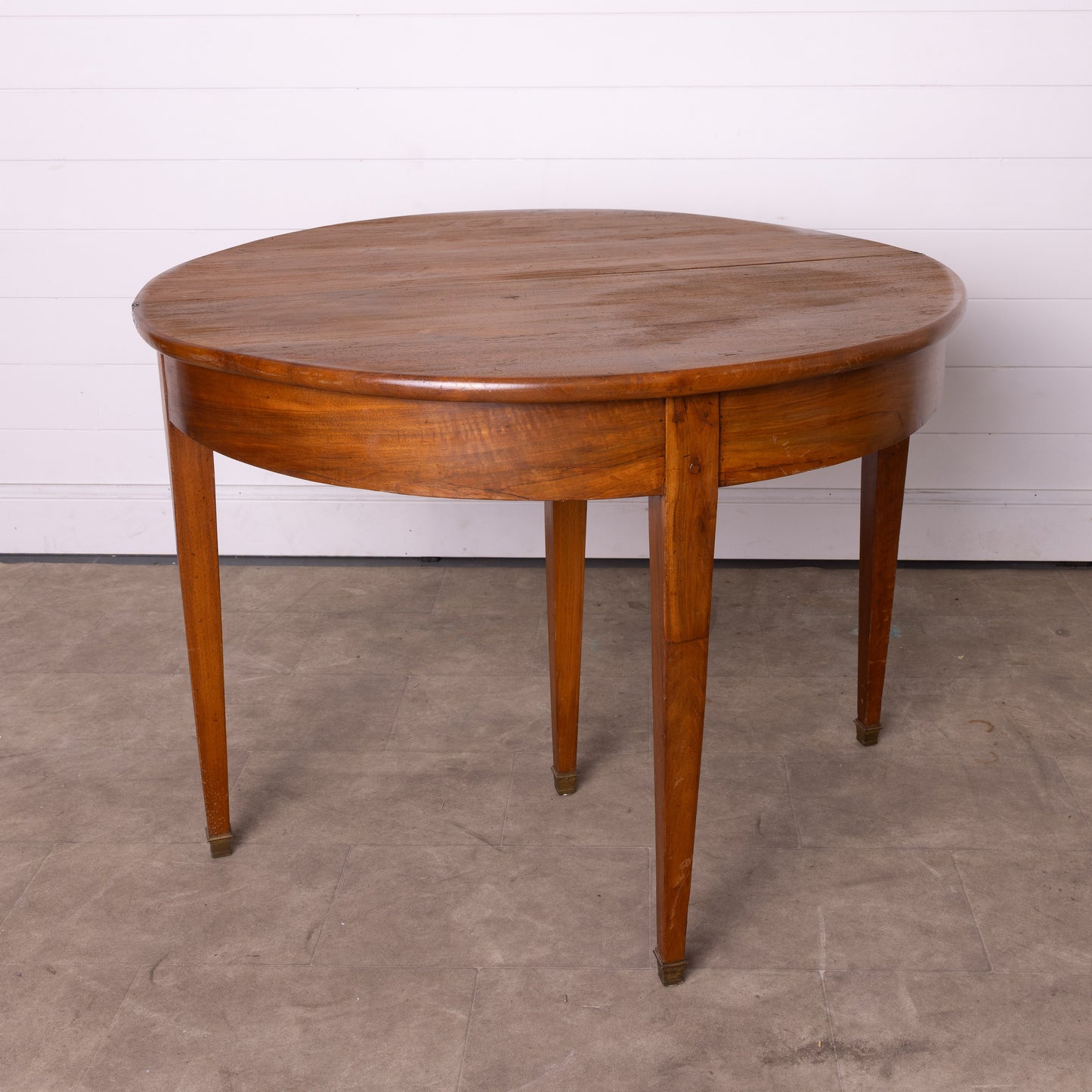 Vintage French Cherrywood demi-lune extendable hall table from Provence.