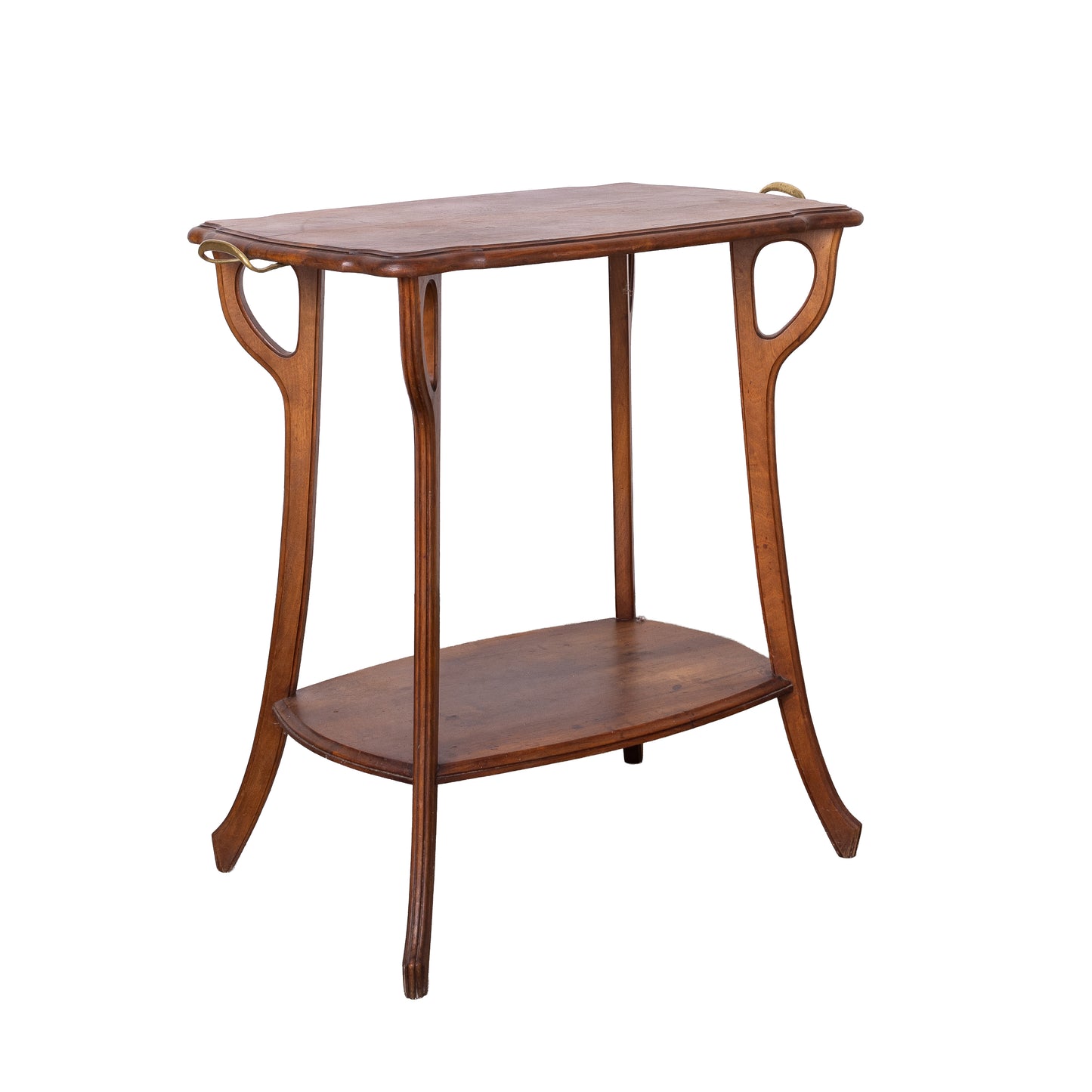 Vintage French art deco style side table from Provence with lower shelf