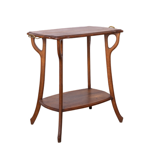 Vintage French art deco style side table from Provence with lower shelf