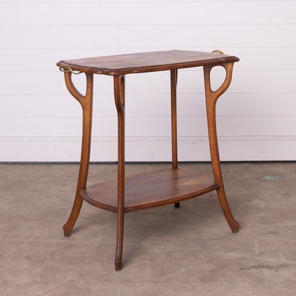 Vintage French art deco style side table from Provence with lower shelf