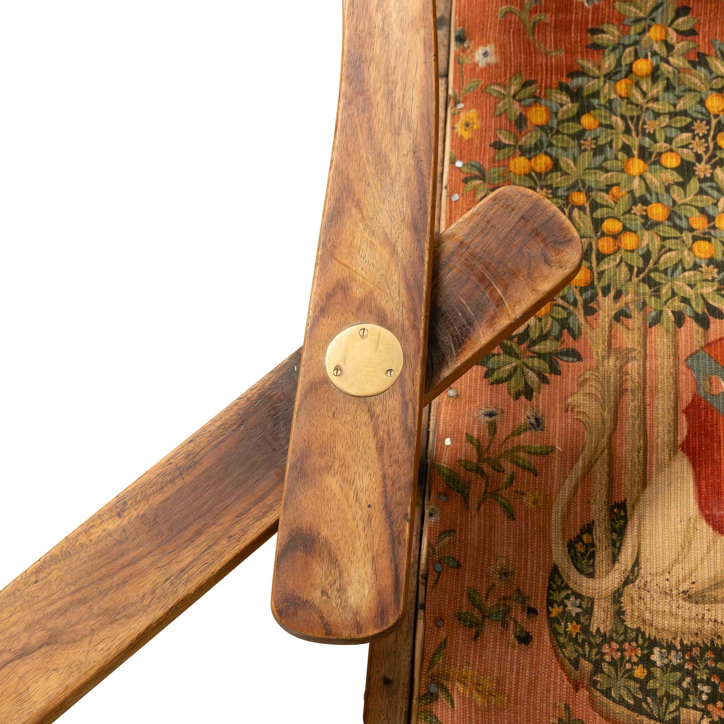 One of a kind 19th century reclining orangerie chaise with old tapestry upholstery