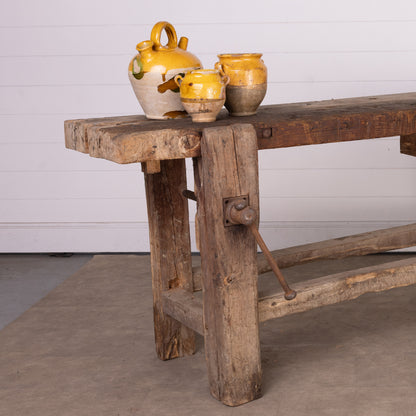 Antique French Farmhouse Etabli work bench from Megeve