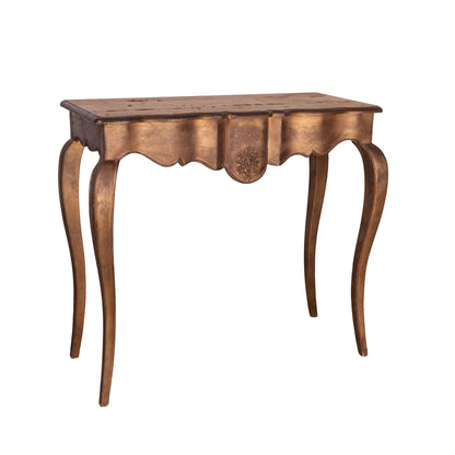 Lovely antique French Louis XVI style hall consult able with gold patina from Provence