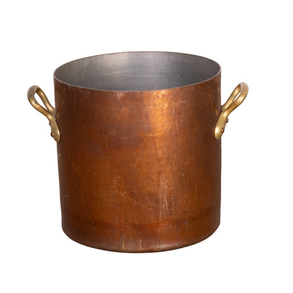 Beautiful oversized copper pot with brass handles from Provence