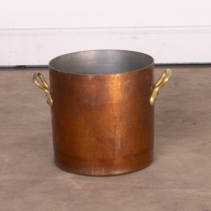 Beautiful oversized copper pot with brass handles from Provence
