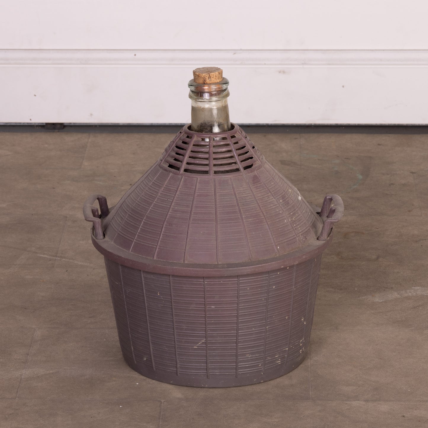 Antique French Demi John wine bottle in casing from Provence - part of a larger collection