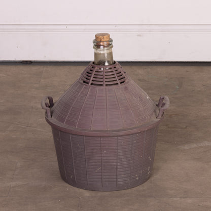 Antique French Demi John wine bottle in casing from Provence - part of a larger collection