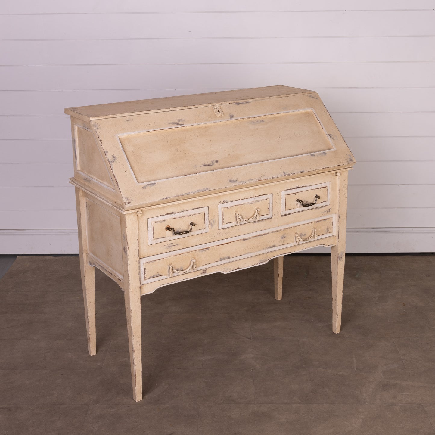 Vintage French writers desk with drop down table and ample storage from a 5* hotel in Courchevel