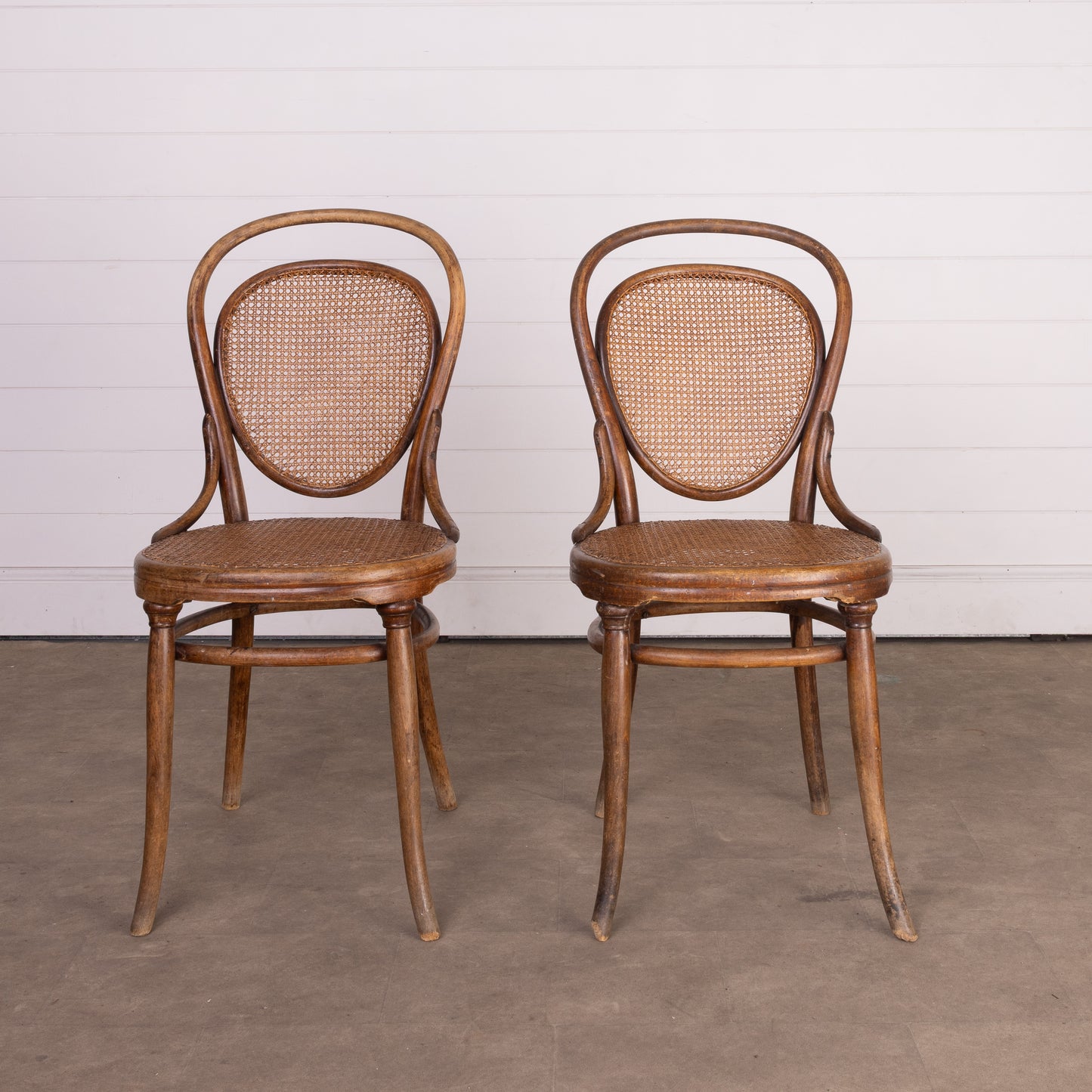 Set of 6 Antique French bentwood dining chairs with cane seats from Provence