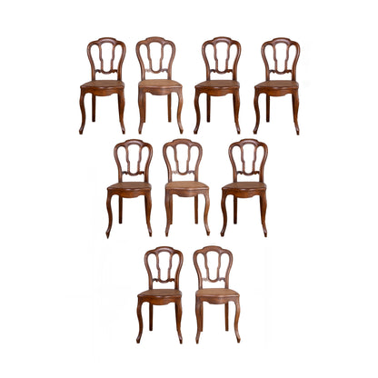 Set of 9 Antique French cane dining chairs from Provence