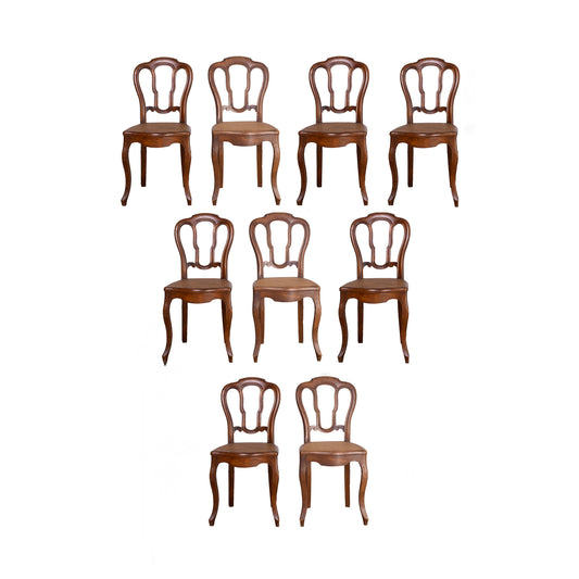 Set of 9 Antique French cane dining chairs from Provence