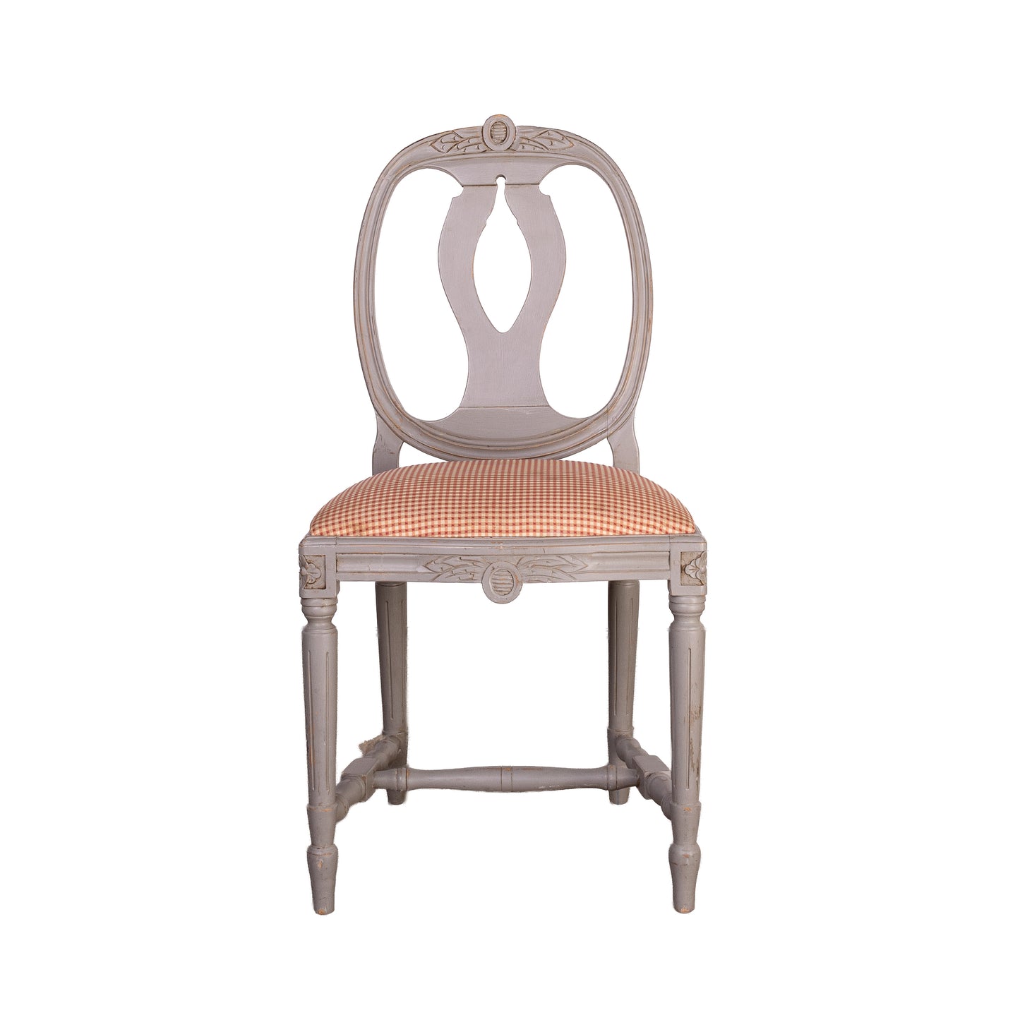 Vintage French dining chair with 'Vichy' seat from Provence