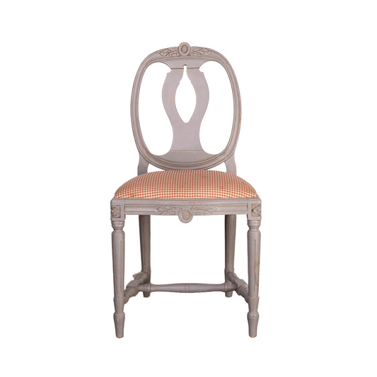 Vintage French dining chair with 'Vichy' seat from Provence