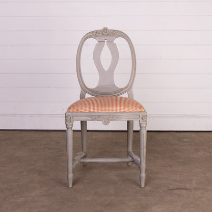 Vintage French dining chair with 'Vichy' seat from Provence