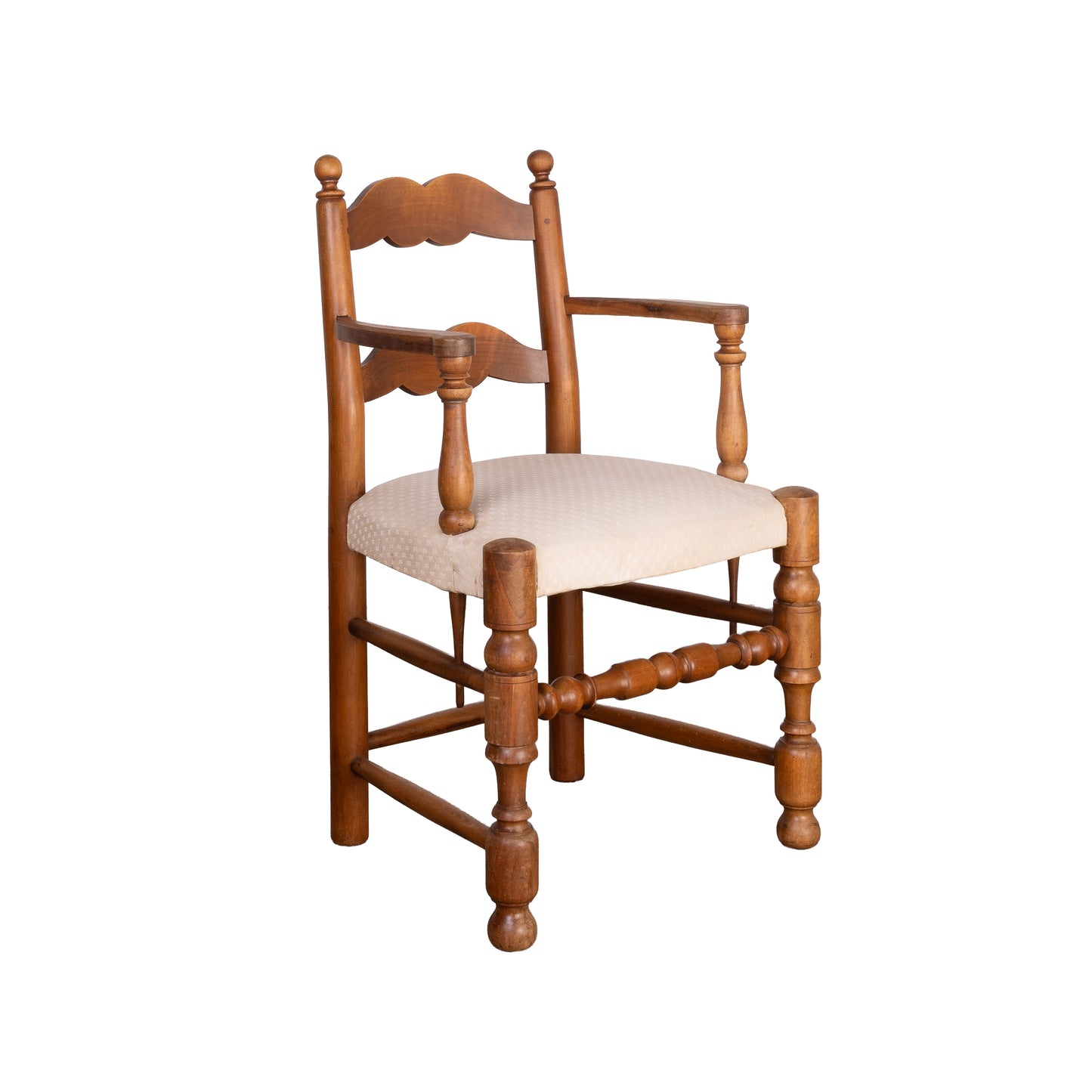 Lovely cream upholstered Provencial armchair from an estate near Nyons