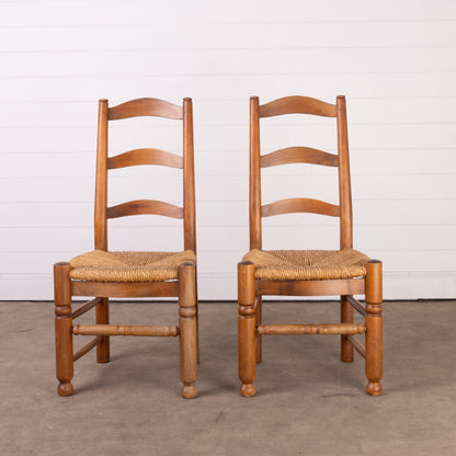 Set of 6 beautiful heavy wicker farmhouse chairs from Provence