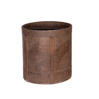 Antique French timber Grain Measure with metal bracing from the French Alps