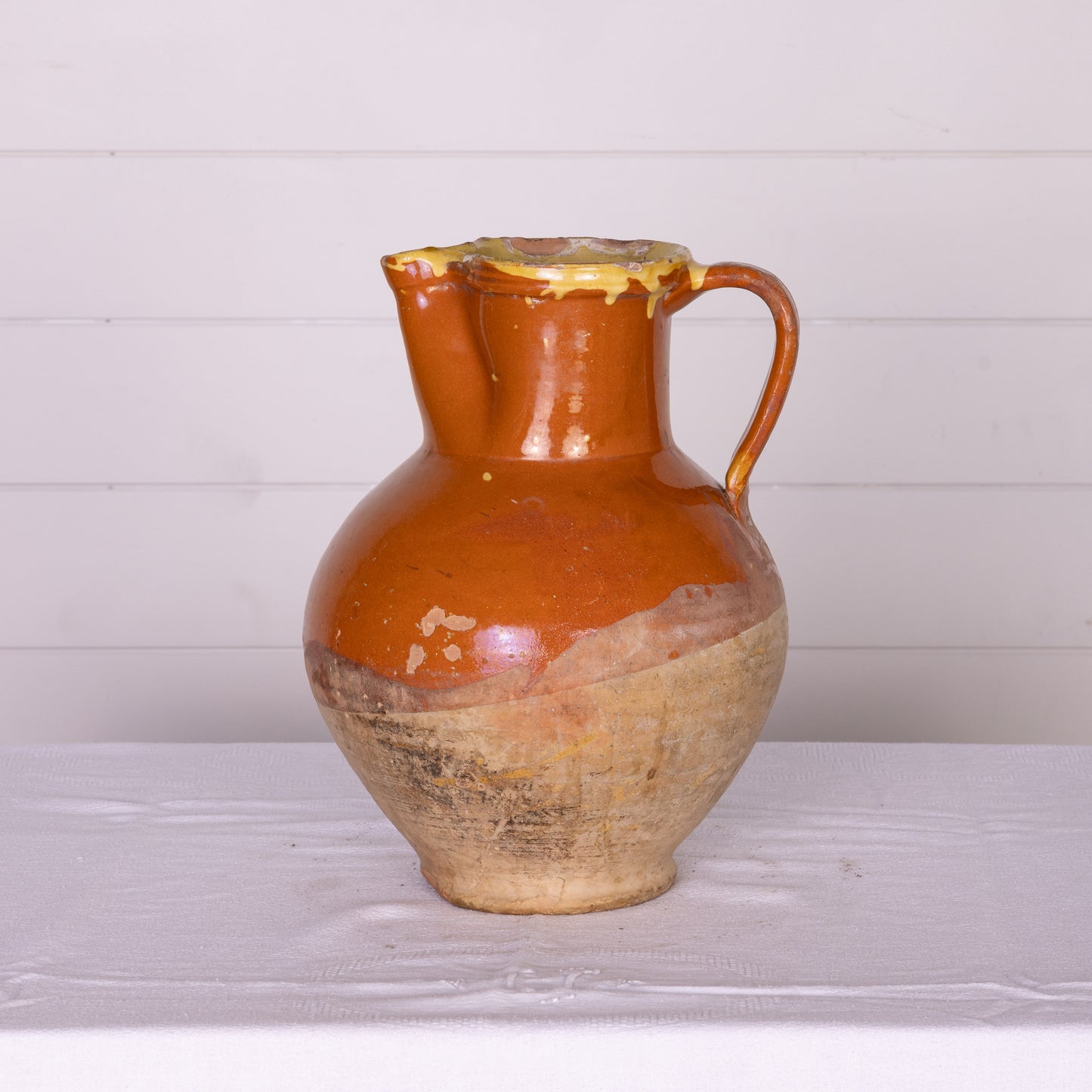 Antique French glazed pitcher from a collection from near Nyons, France