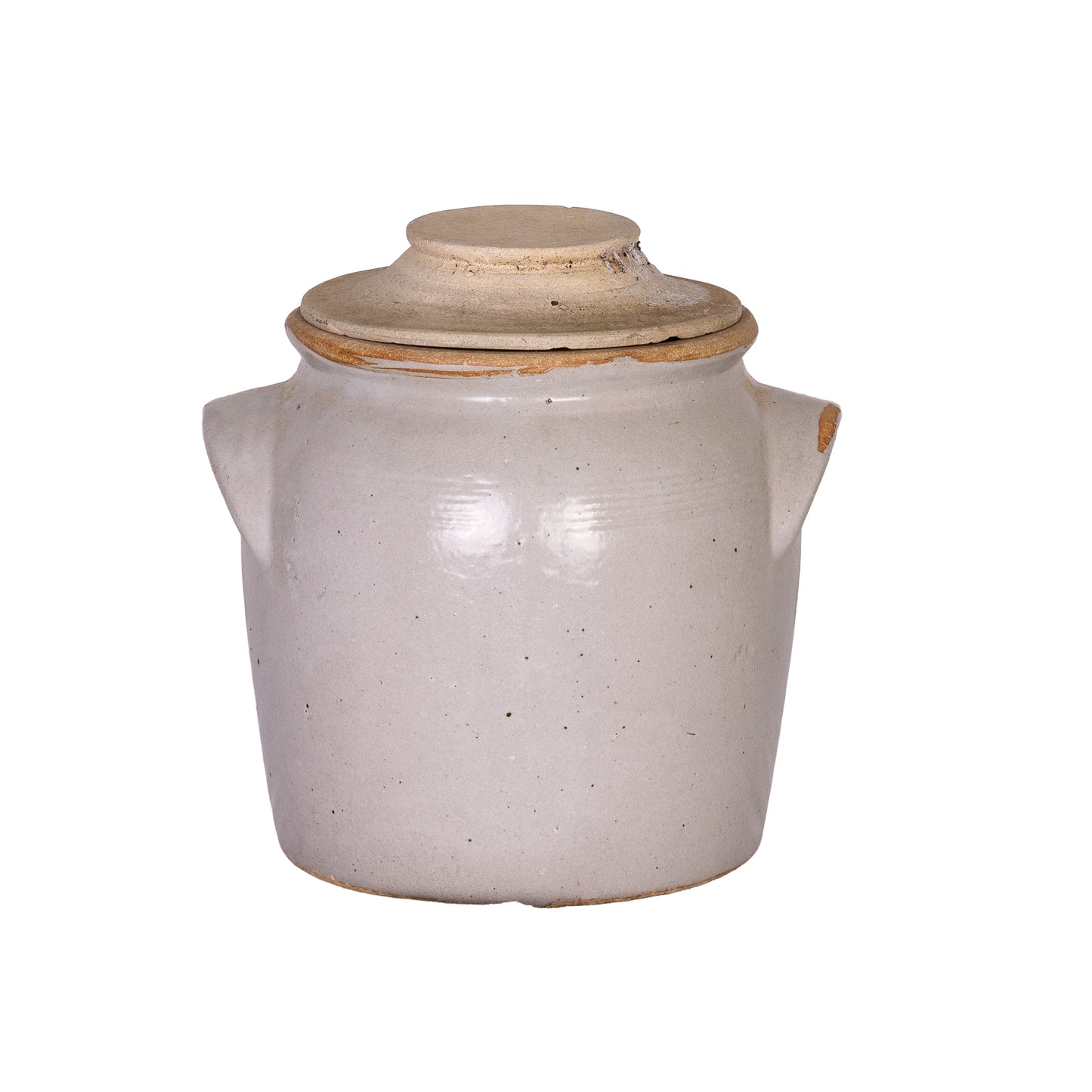 Antique French Taupe Confit Pot from a collection sources in Carpentras, France