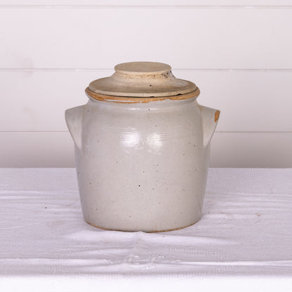 Antique French Taupe Confit Pot from a collection sources in Carpentras, France