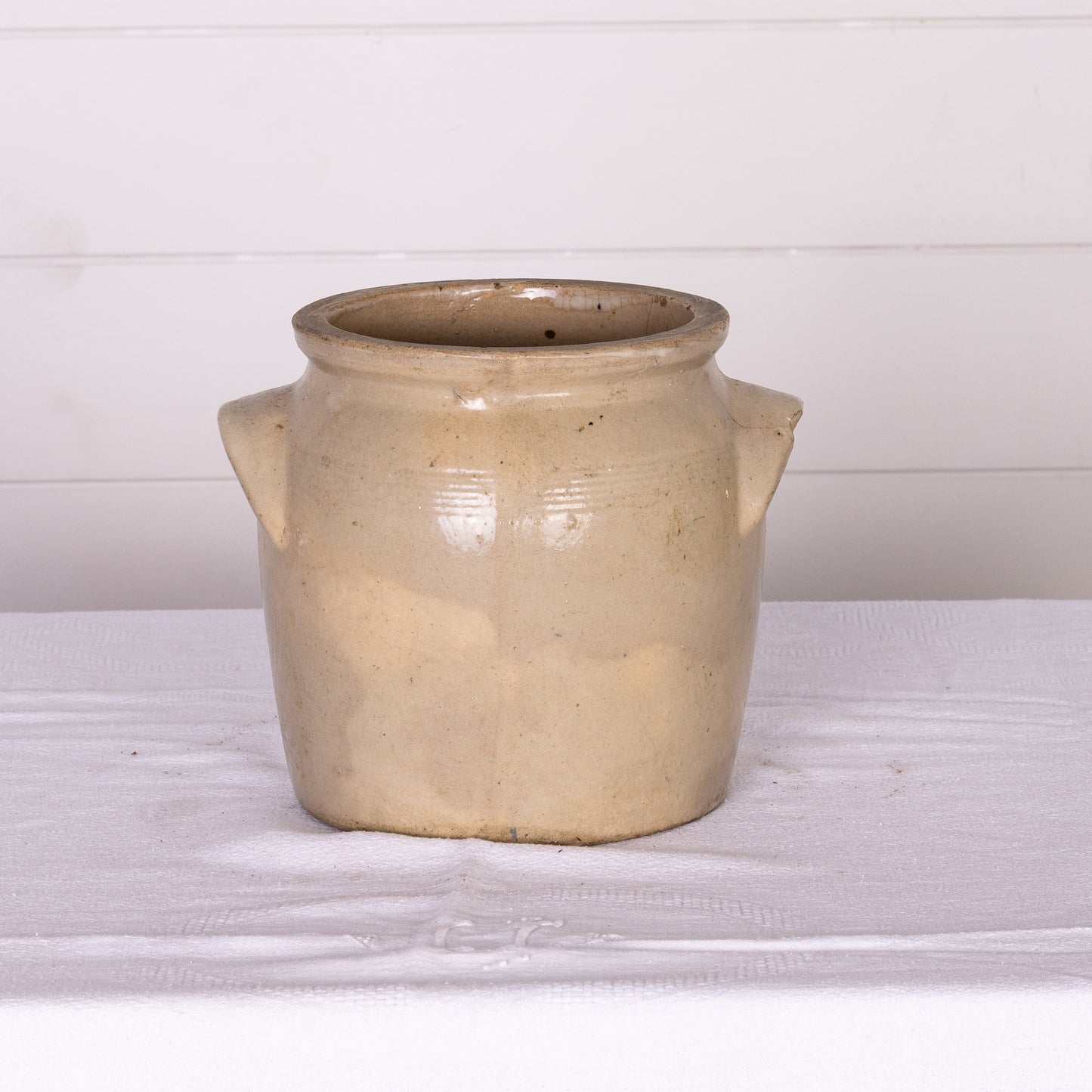 Antique French Taupe Confit Pot from a collection sources in Carpentras, France