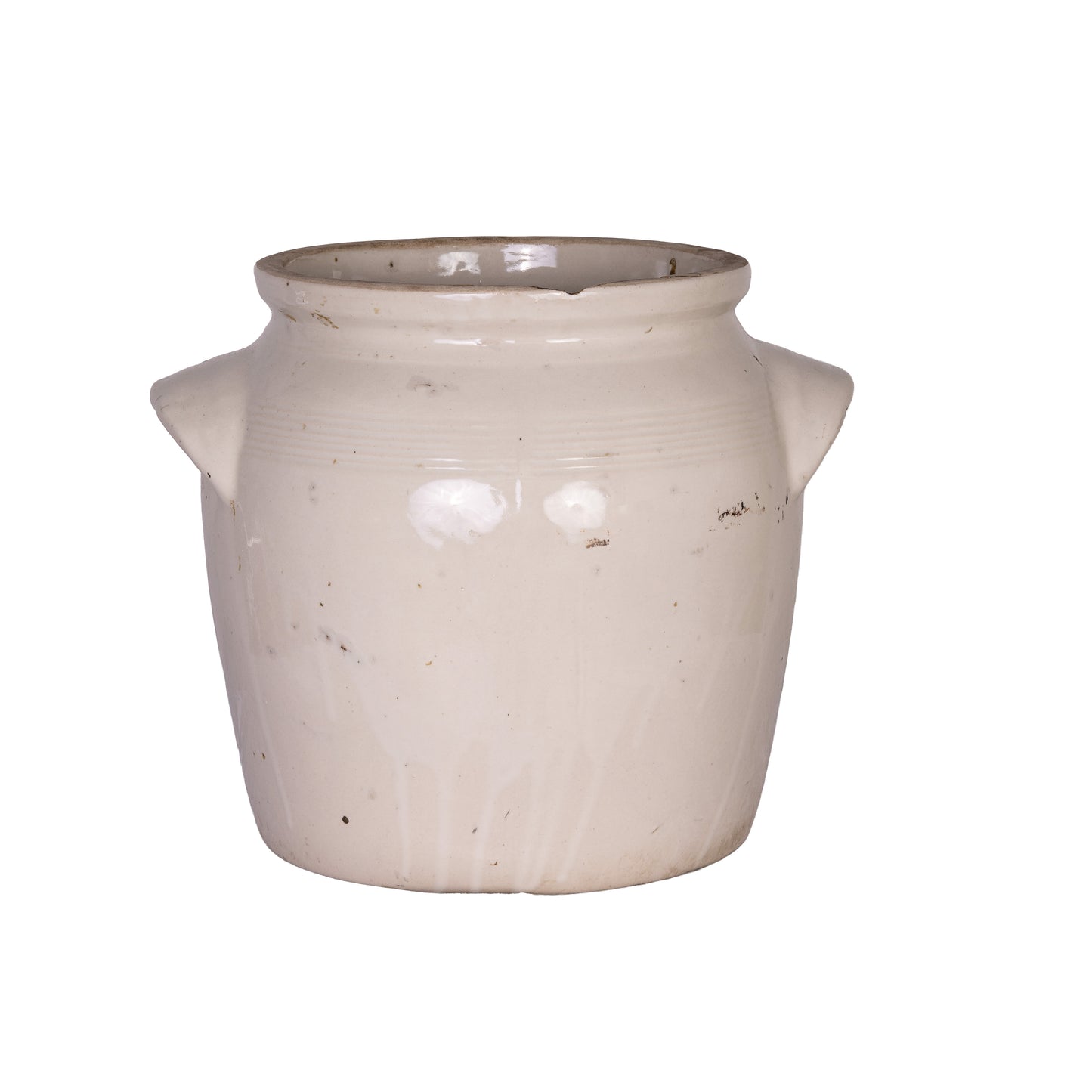 Large antique French Taupe Confit Pot from a collection sources in Carpentras, France