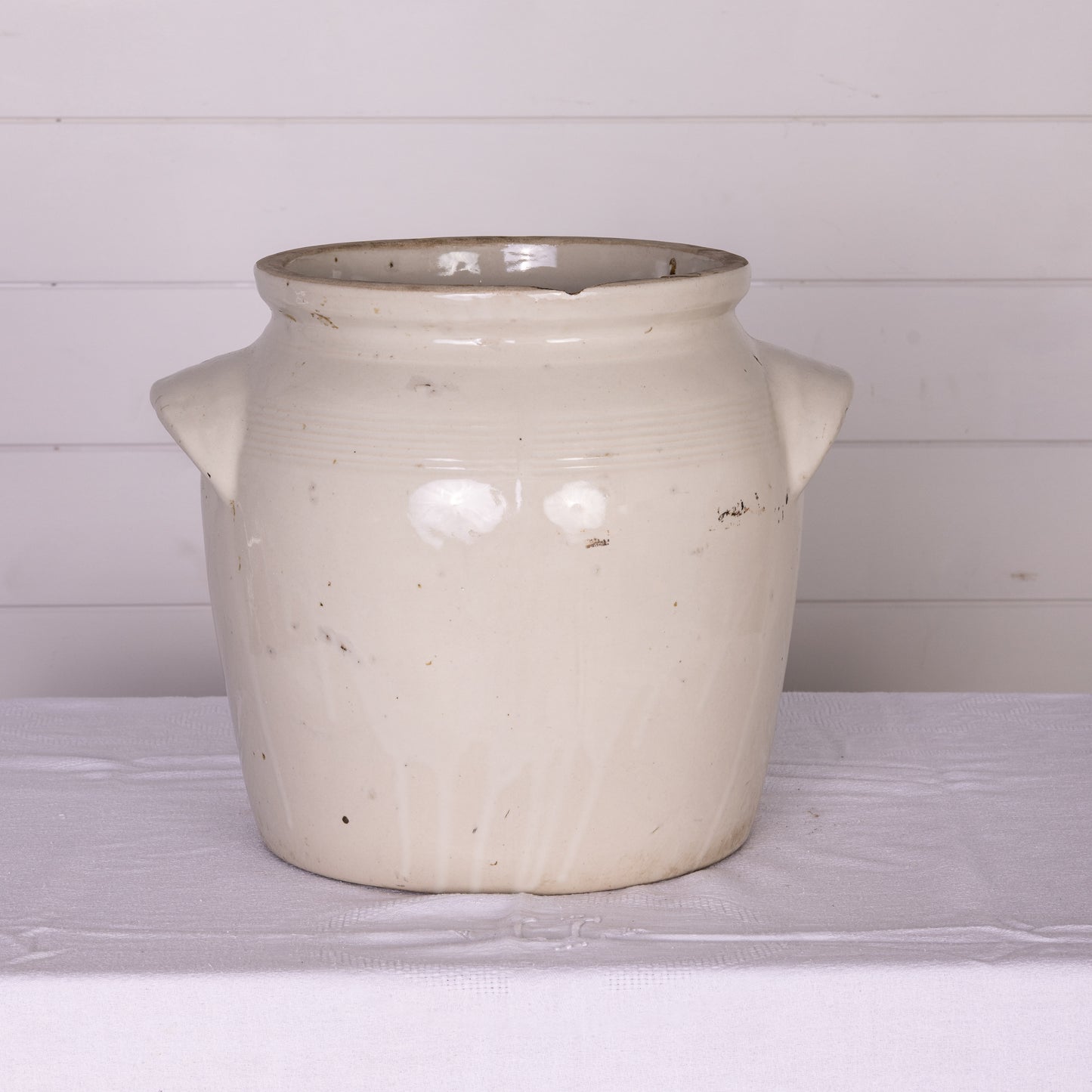 Large antique French Taupe Confit Pot from a collection sources in Carpentras, France
