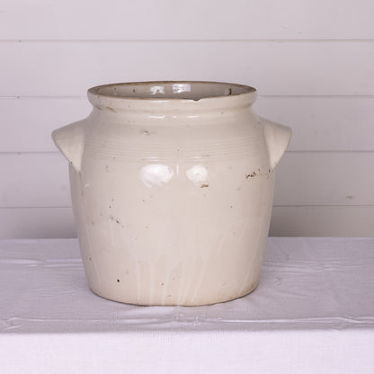 Large antique French Taupe Confit Pot from a collection sources in Carpentras, France