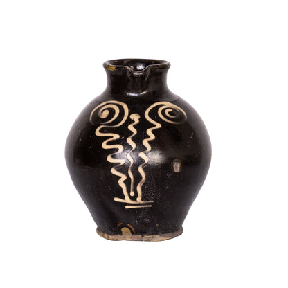 Antique French glazed pitcher from the French Alps